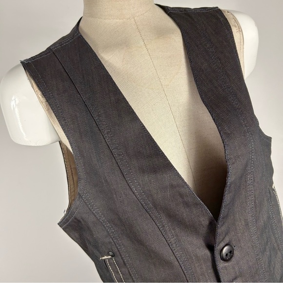❤️ Bershka Selvedge Denim Vest Men’s Small - Picture 4 of 10